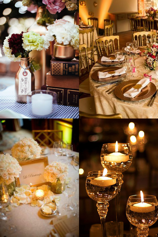 decoração de casamento dourado